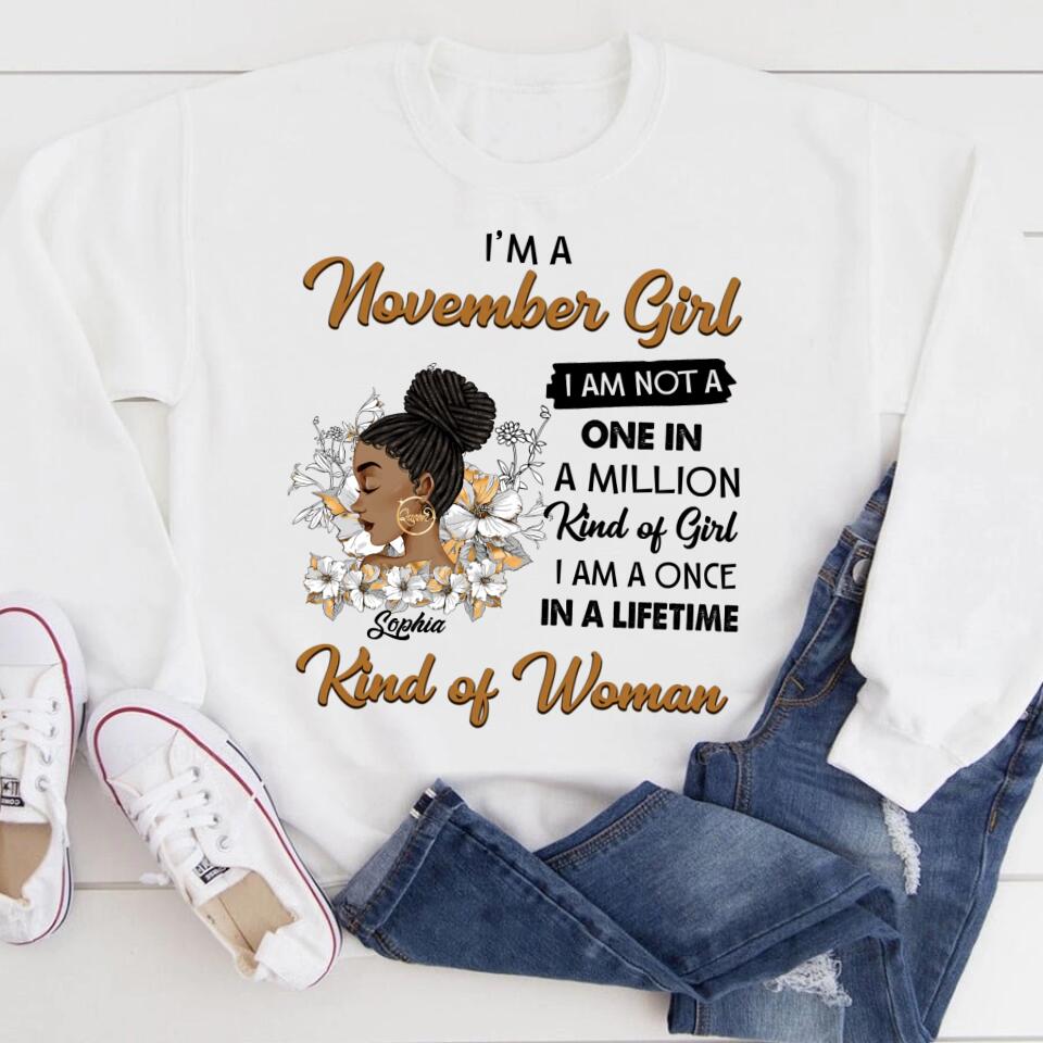 Custom November Birthday Shirt For Woman, Queens Are Born In November Gifts, Melanin Afro Woman Shirt, Black Girl Tee, Afro Queen Gift