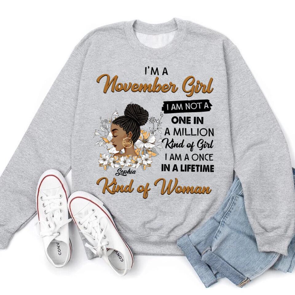Custom November Birthday Shirt For Woman, Queens Are Born In November Gifts, Melanin Afro Woman Shirt, Black Girl Tee, Afro Queen Gift