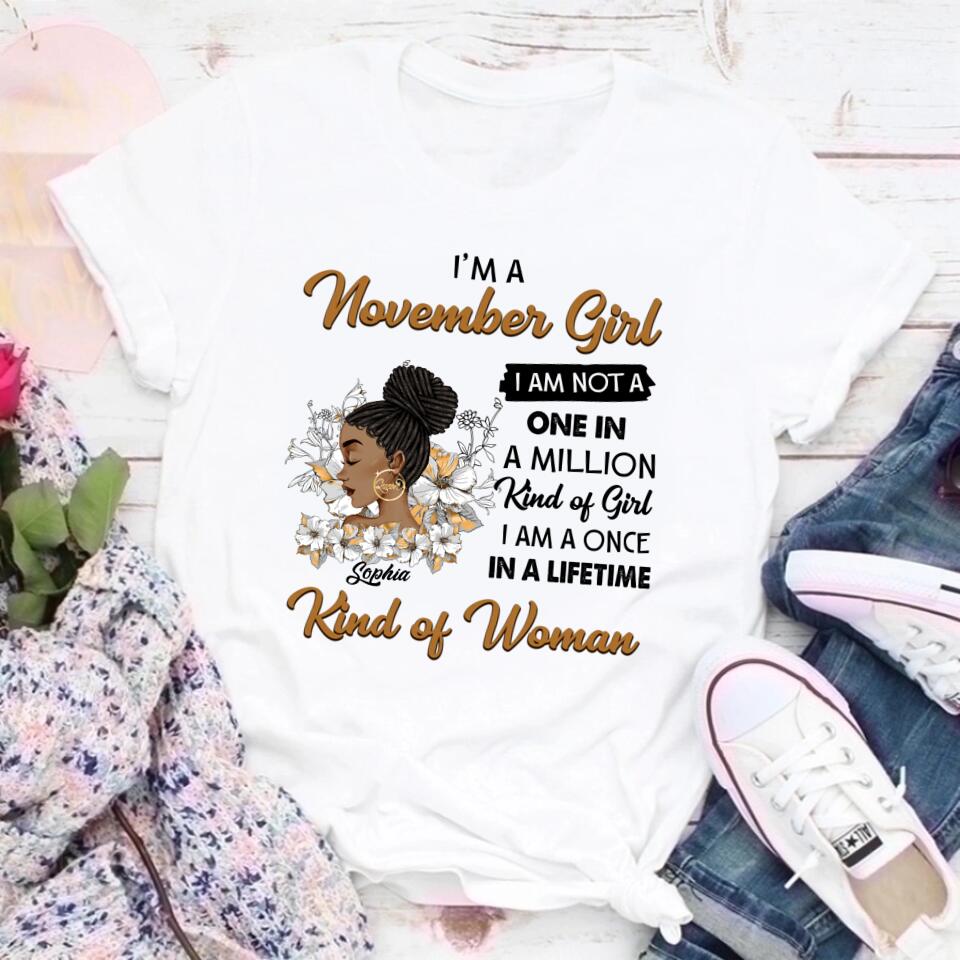 Custom November Birthday Shirt For Woman, Queens Are Born In November Gifts, Melanin Afro Woman Shirt, Black Girl Tee, Afro Queen Gift