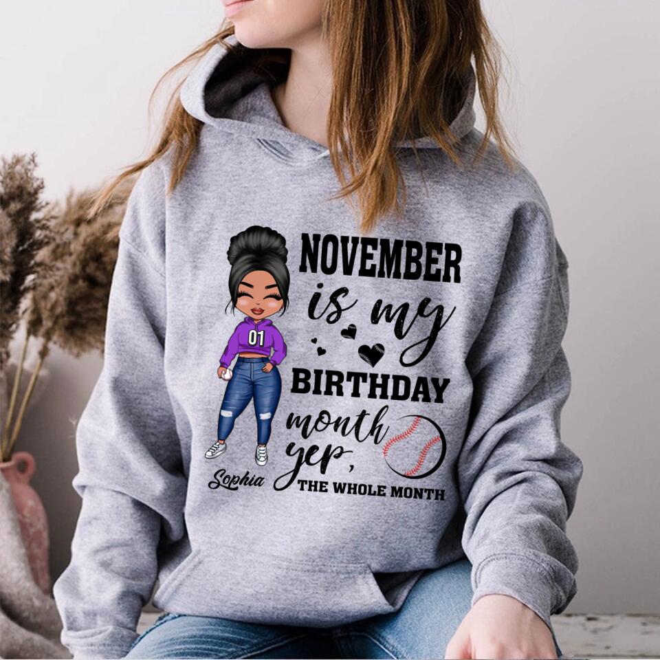 Custom November Birthday Shirt For Woman, Queens Are Born In November Gifts, Melanin Afro Woman Shirt, Black Girl Tee, Afro Queen Gift