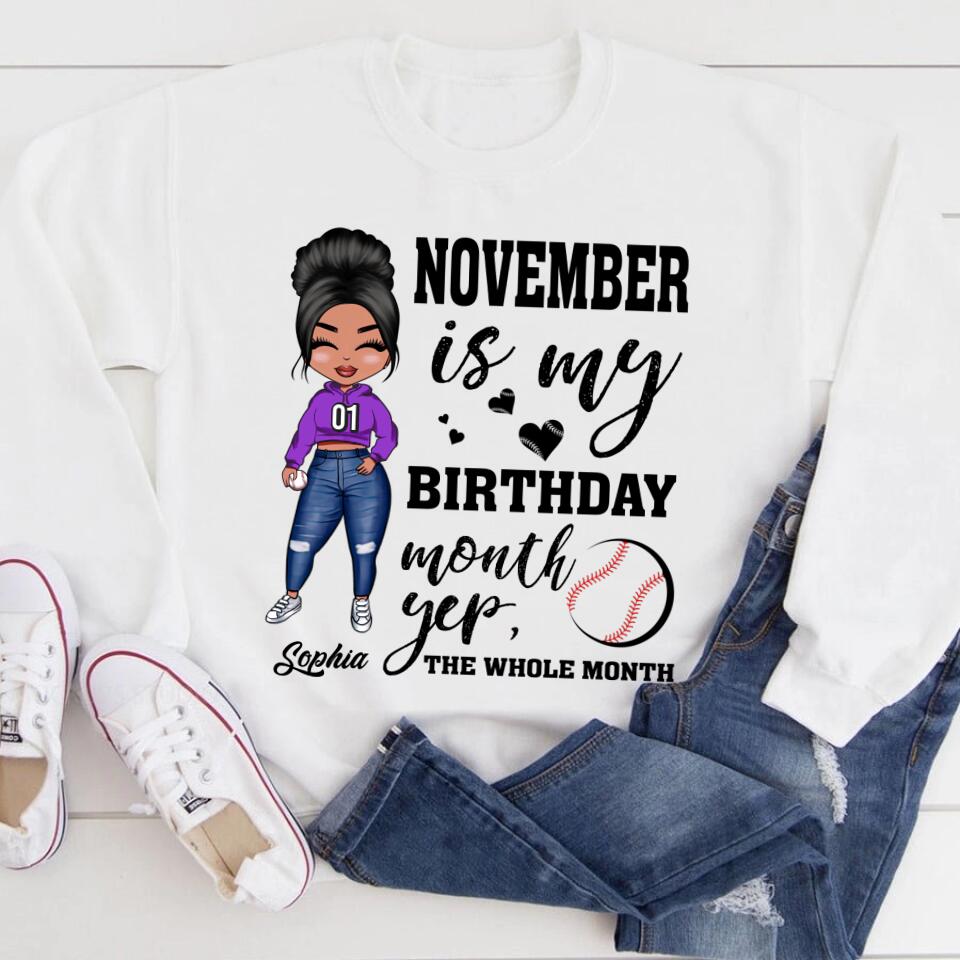 Custom November Birthday Shirt For Woman, Queens Are Born In November Gifts, Melanin Afro Woman Shirt, Black Girl Tee, Afro Queen Gift