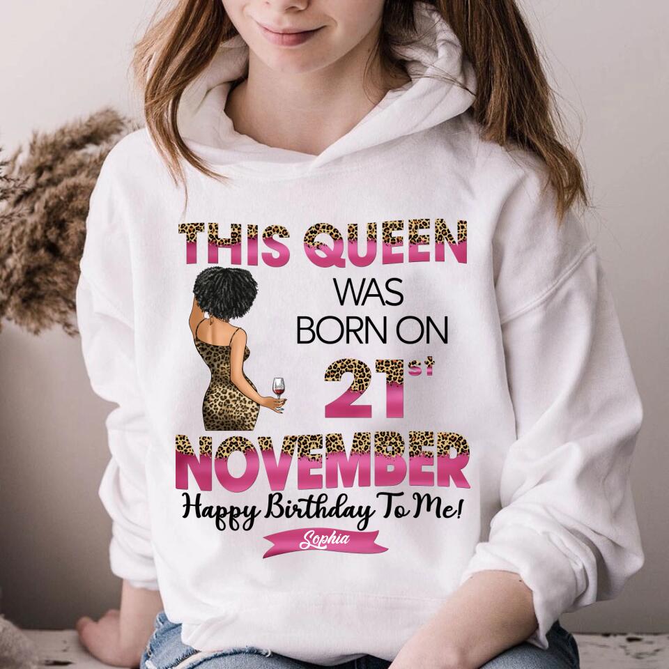 Custom November Birthday Shirt For Woman, Queens Are Born In November Gifts, Melanin Afro Woman Shirt, Black Girl Tee, Afro Queen Gift