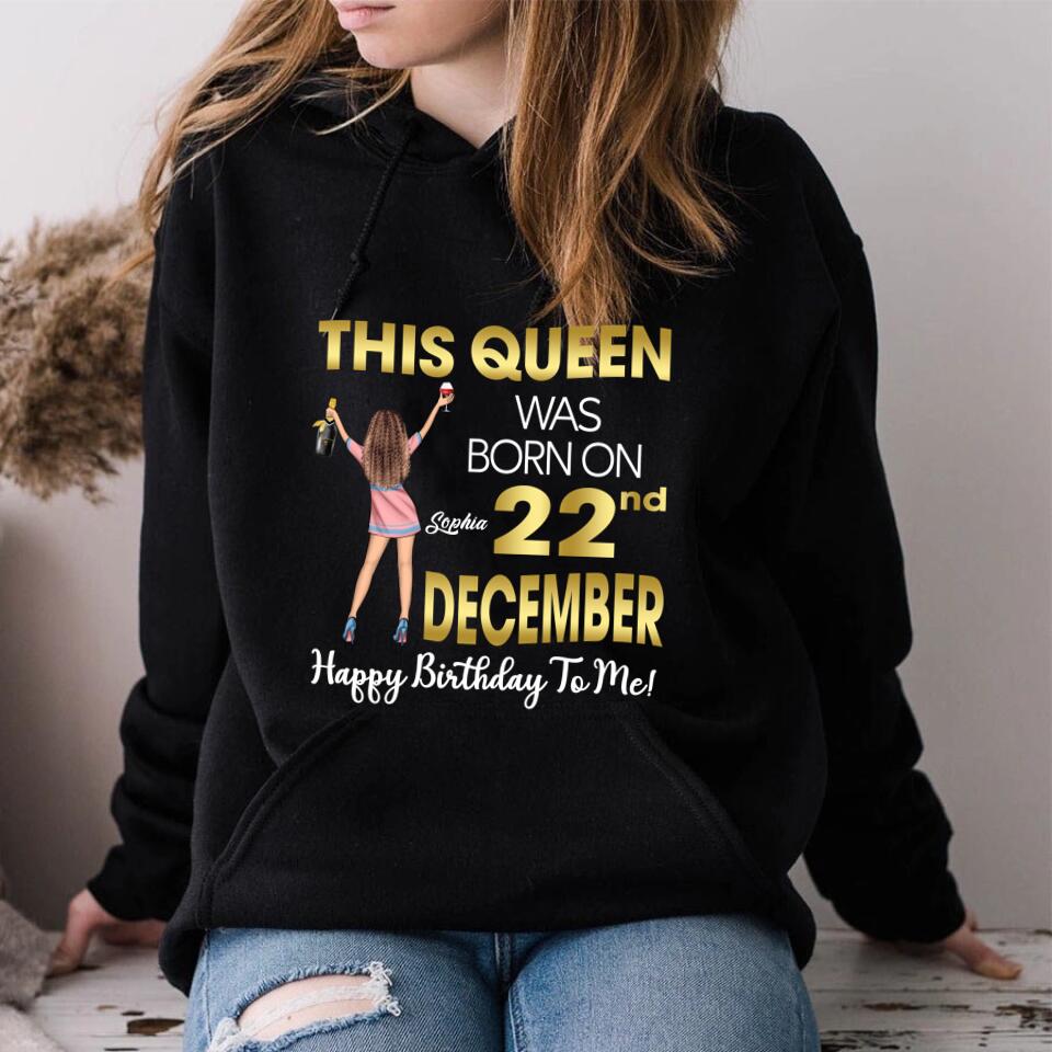 Custom December Birthday Shirt For Woman, Queens Are Born In December Gifts, Melanin Afro Woman Shirt, Black Girl Tee, Afro Queen Gift
