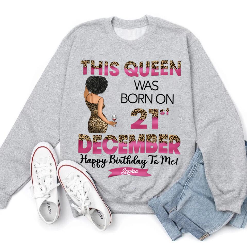 Custom December Birthday Shirt For Woman, Queens Are Born In December Gifts, Melanin Afro Woman Shirt, Black Girl Tee, Afro Queen Gift