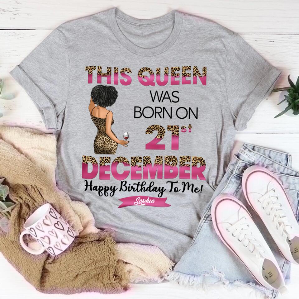 Custom December Birthday Shirt For Woman, Queens Are Born In December Gifts, Melanin Afro Woman Shirt, Black Girl Tee, Afro Queen Gift