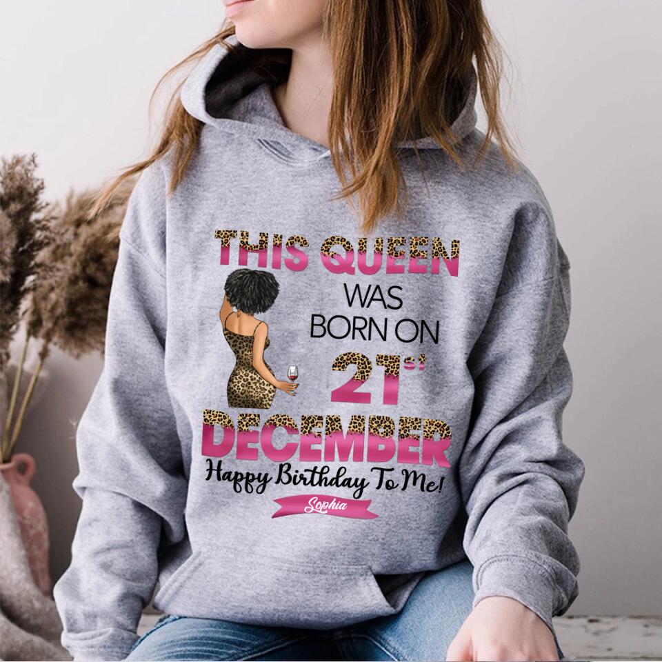 Custom December Birthday Shirt For Woman, Queens Are Born In December Gifts, Melanin Afro Woman Shirt, Black Girl Tee, Afro Queen Gift