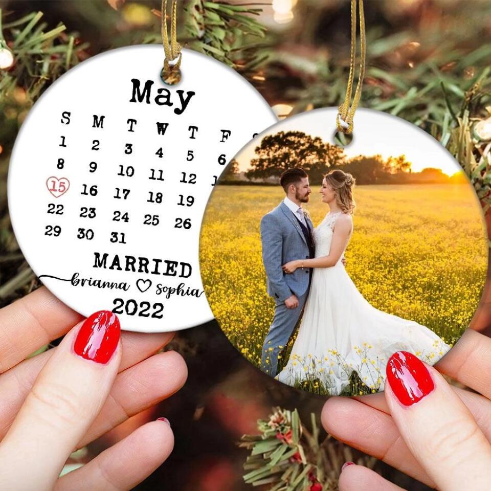 Our First Christmas Ornament 2022, Personalized Our First Christmas Ornaments, First Christmas As Mr And Mrs Ornament