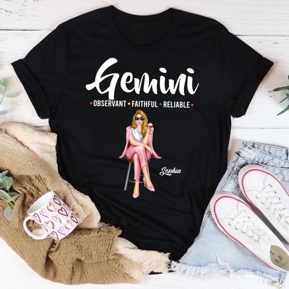 Custom Birthday Shirt, Gemini Zodiac T Shirt, Gemini Birthday Shirt, Gemini T Shirts For Ladies, Gemini Queen T Shirt