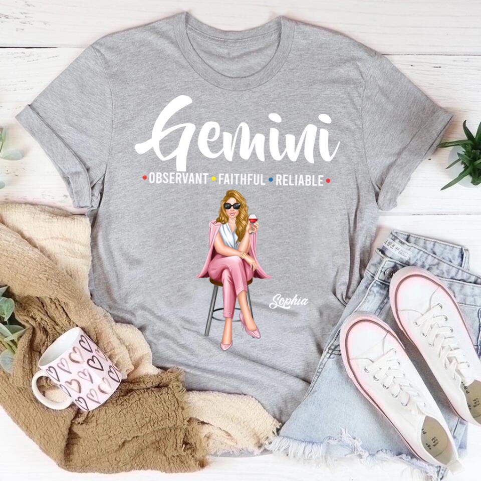 Custom Birthday Shirt, Gemini Zodiac T Shirt, Gemini Birthday Shirt, Gemini T Shirts For Ladies, Gemini Queen T Shirt