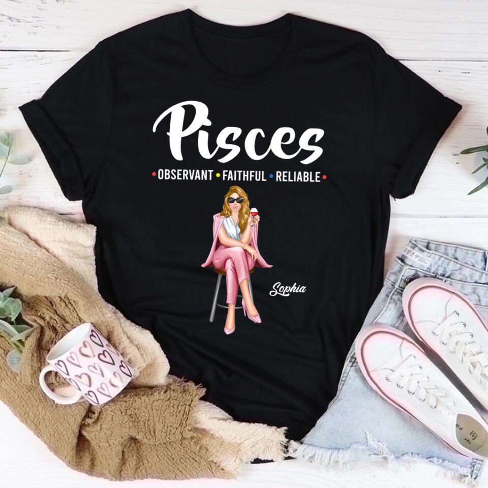 Custom Birthday Shirt, Pisces Zodiac T Shirt, Pisces Birthday Shirt, Pisces T Shirts For Ladies, Pisces Queen T Shirt, Pisces Queen Birthday Shirt