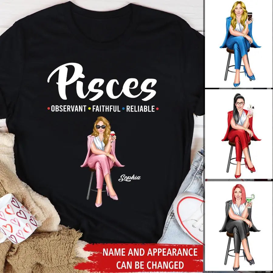 Custom Birthday Shirt, Pisces Zodiac T Shirt, Pisces Birthday Shirt, Pisces T Shirts For Ladies, Pisces Queen T Shirt, Pisces Queen Birthday Shirt