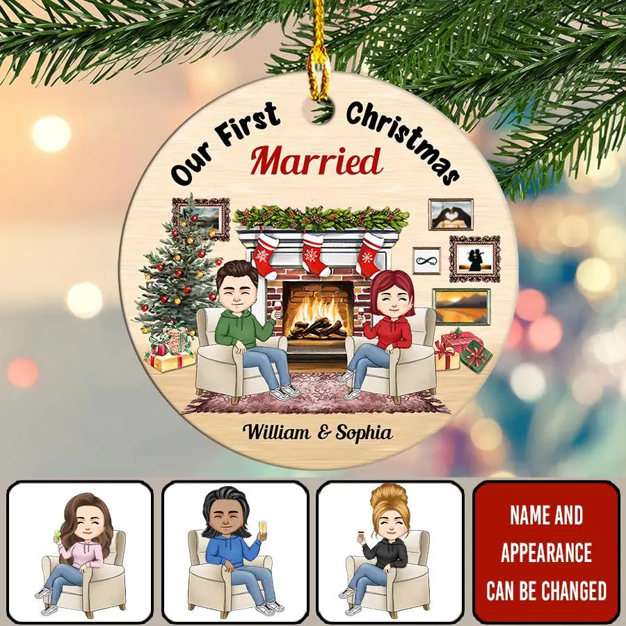 Our First Christmas Ornament 2022, Personalized Our First Christmas Ornaments, First Christmas As Mr And Mrs Ornament