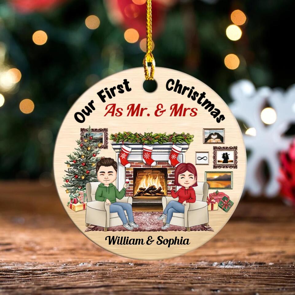 Our First Christmas Ornament 2022, Personalized Our First Christmas Ornaments, First Christmas As Mr And Mrs Ornament