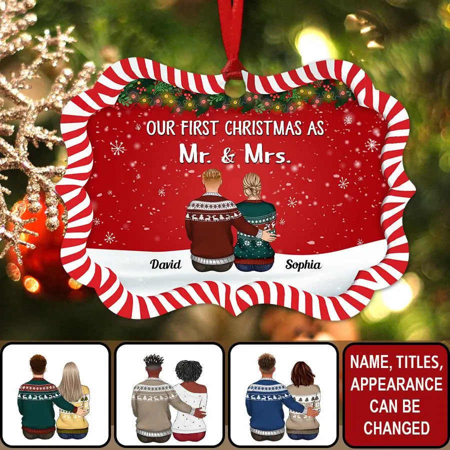 Our First Christmas Ornament 2022, Personalized Our First Christmas Ornaments, First Christmas As Mr And Mrs Ornament