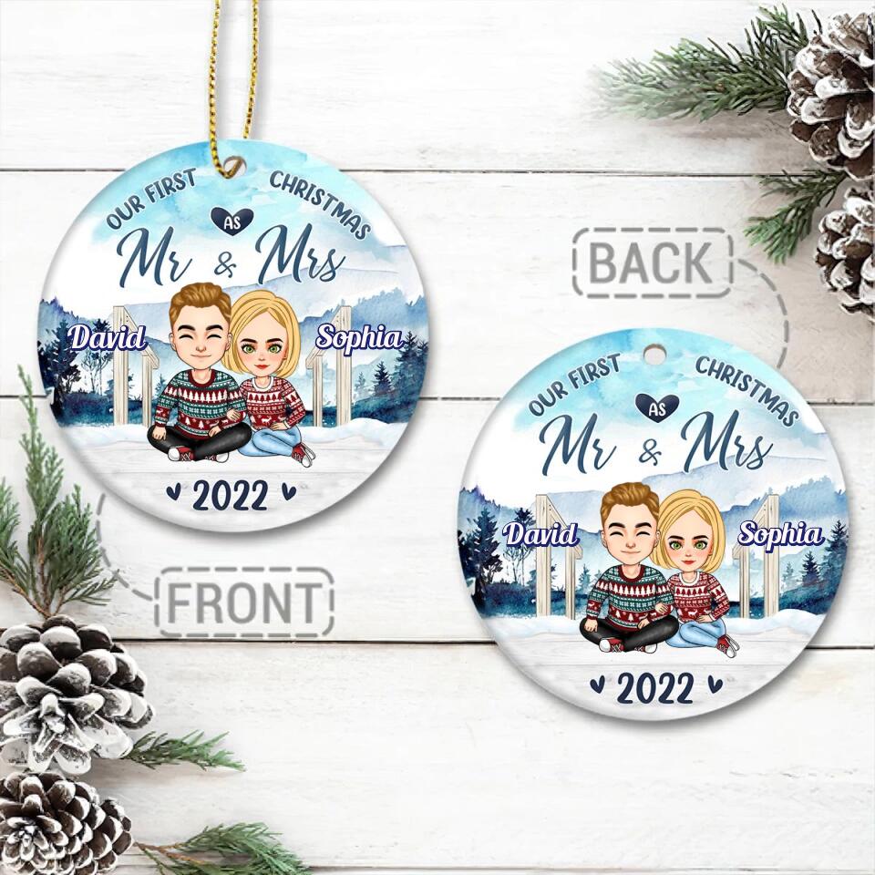 Our First Christmas Ornament 2022, Personalized Our First Christmas Ornaments, First Christmas As Mr And Mrs Ornament