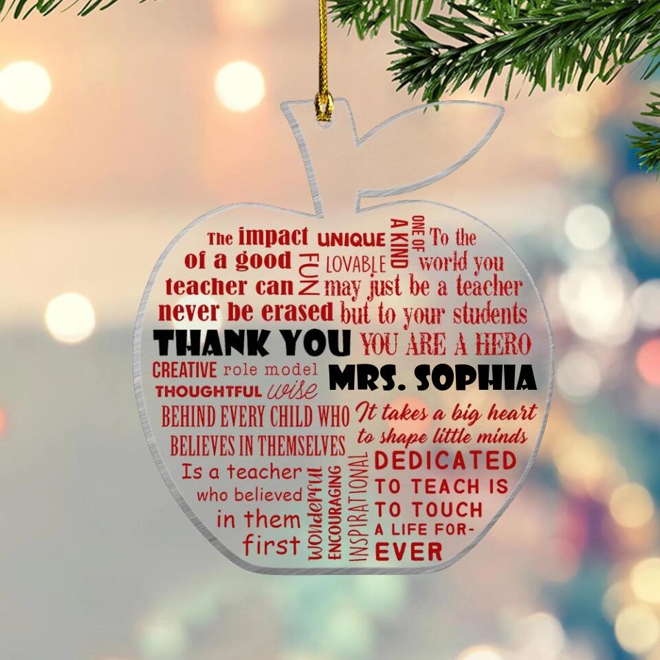 Teacher Appreciation Christmas Ornaments Gifts for Teacher, Teacher Christmas Ornaments 2022, Teacher Appreciation Gifts for Women Men Retirement Teachers