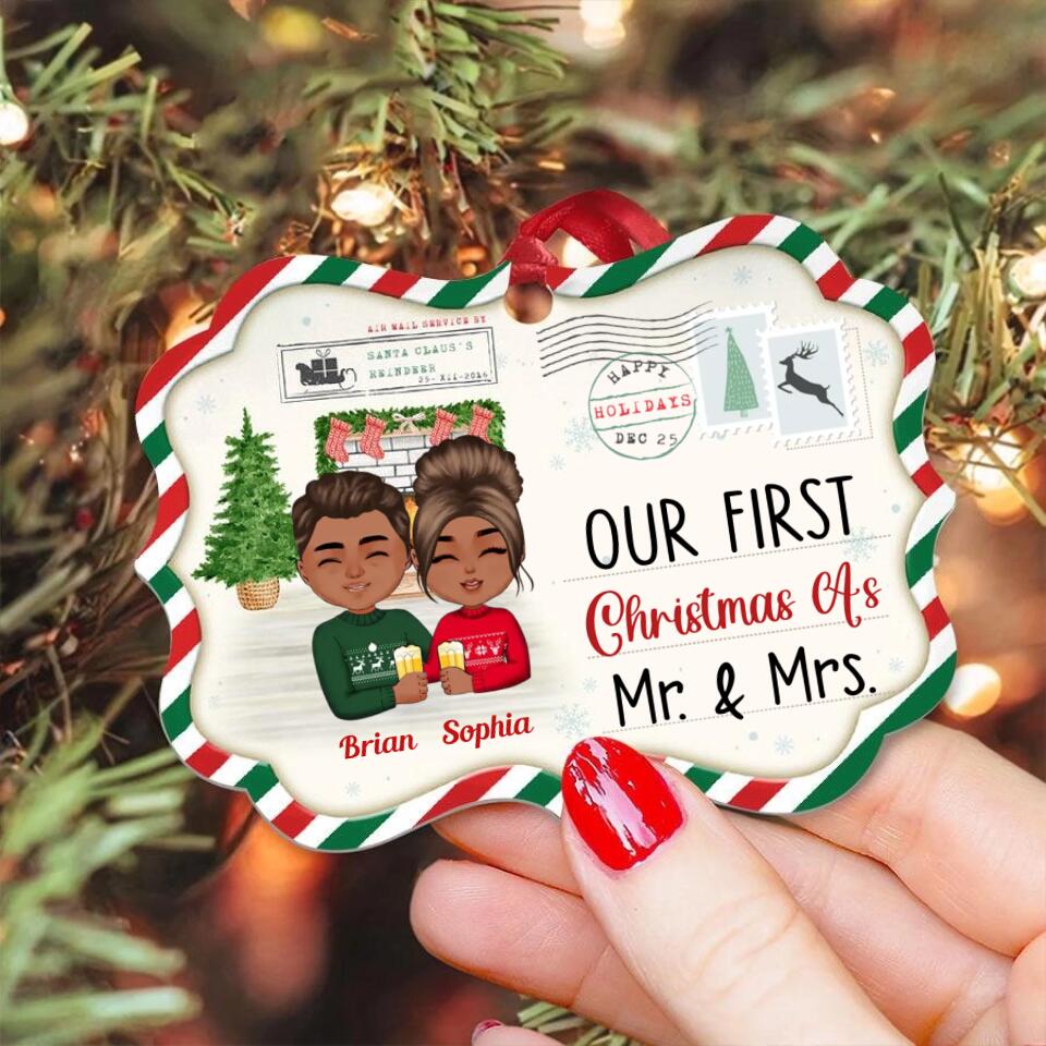 Our First Christmas Ornament 2022, Personalized Our First Christmas Ornaments, First Christmas As Mr And Mrs Ornament