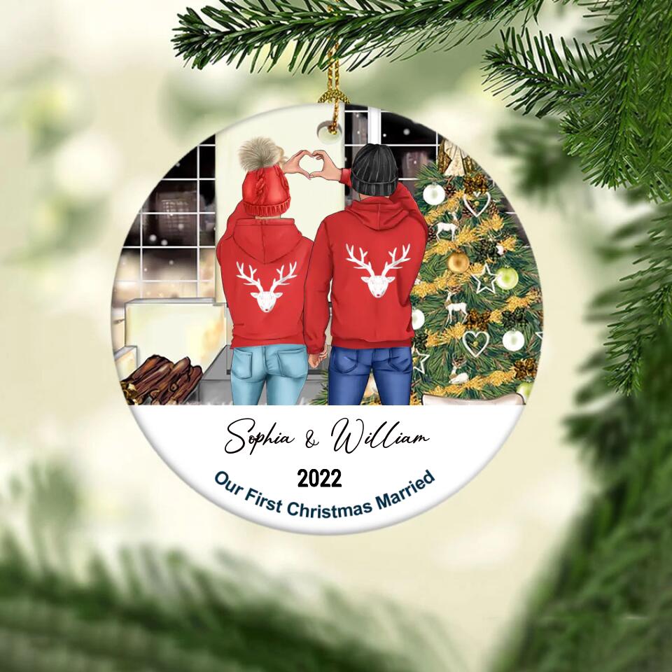 Our First Christmas Ornament 2022, Personalized Our First Christmas Ornaments, First Christmas As Mr And Mrs Ornament