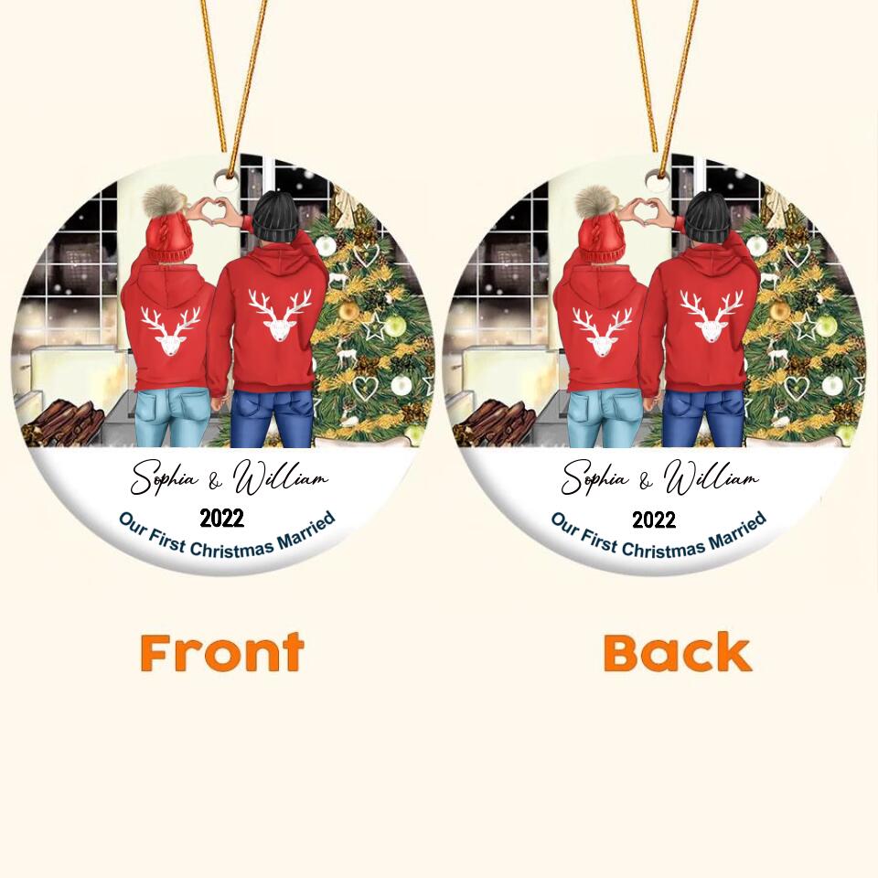 Our First Christmas Ornament 2022, Personalized Our First Christmas Ornaments, First Christmas As Mr And Mrs Ornament