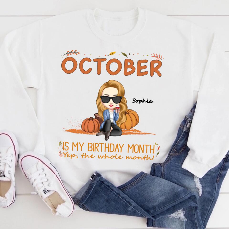 October Birthday Shirt, Custom Birthday Shirt, Queens Born In October, October Birthday Shirts For Woman, October Birthday Gifts
