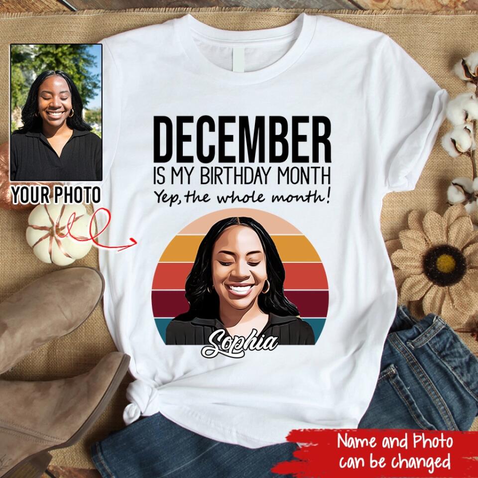 Custom December Birthday Shirt For Woman, Queens Are Born In December Gifts, Melanin Afro Woman Shirt, Black Girl Tee, Afro Queen Gift
