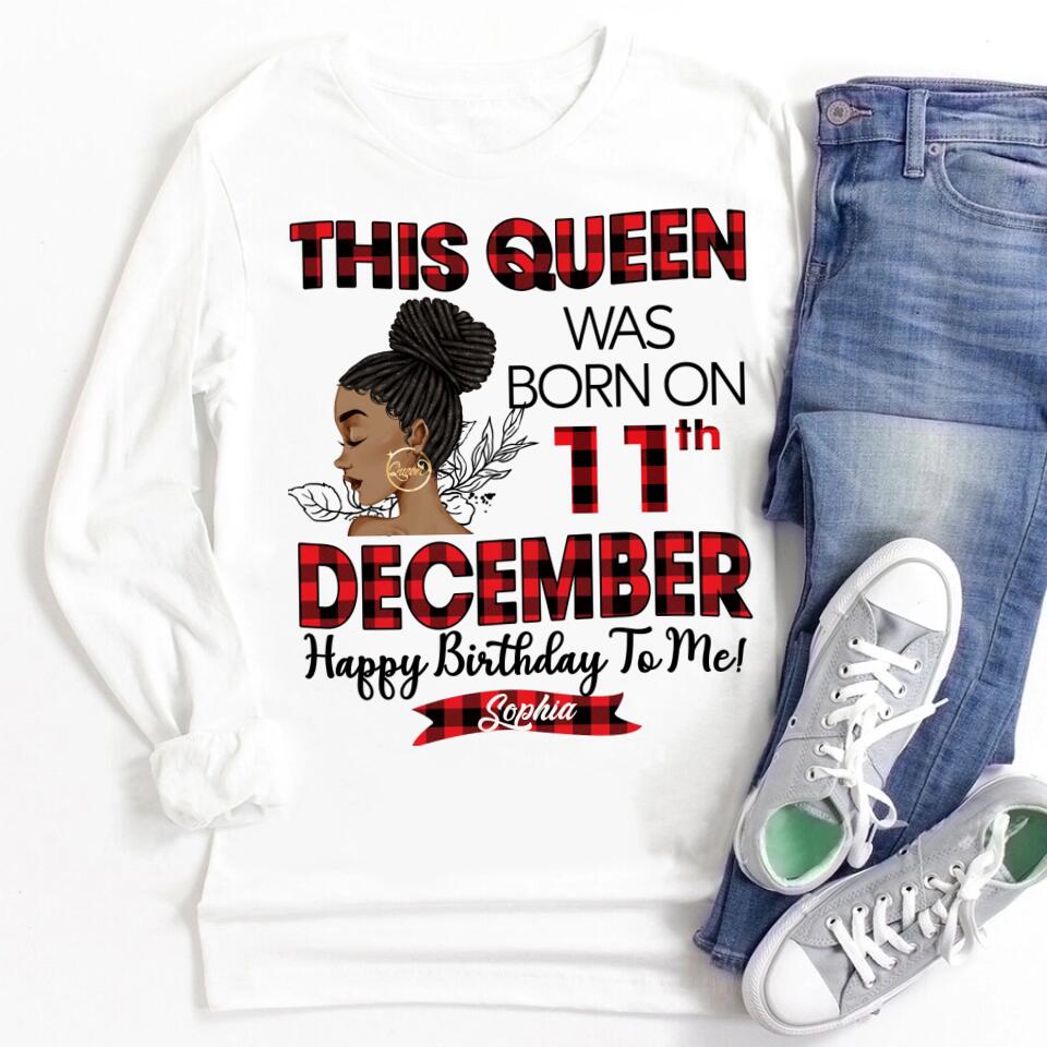 Custom December Birthday Shirt For Woman, Queens Are Born In December Gifts, Melanin Afro Woman Shirt, Black Girl Tee, Afro Queen Gift