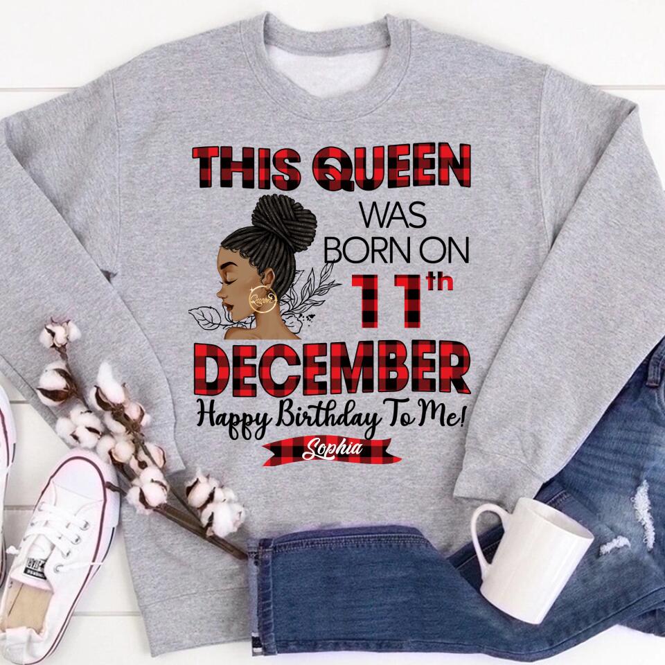 Custom December Birthday Shirt For Woman, Queens Are Born In December Gifts, Melanin Afro Woman Shirt, Black Girl Tee, Afro Queen Gift