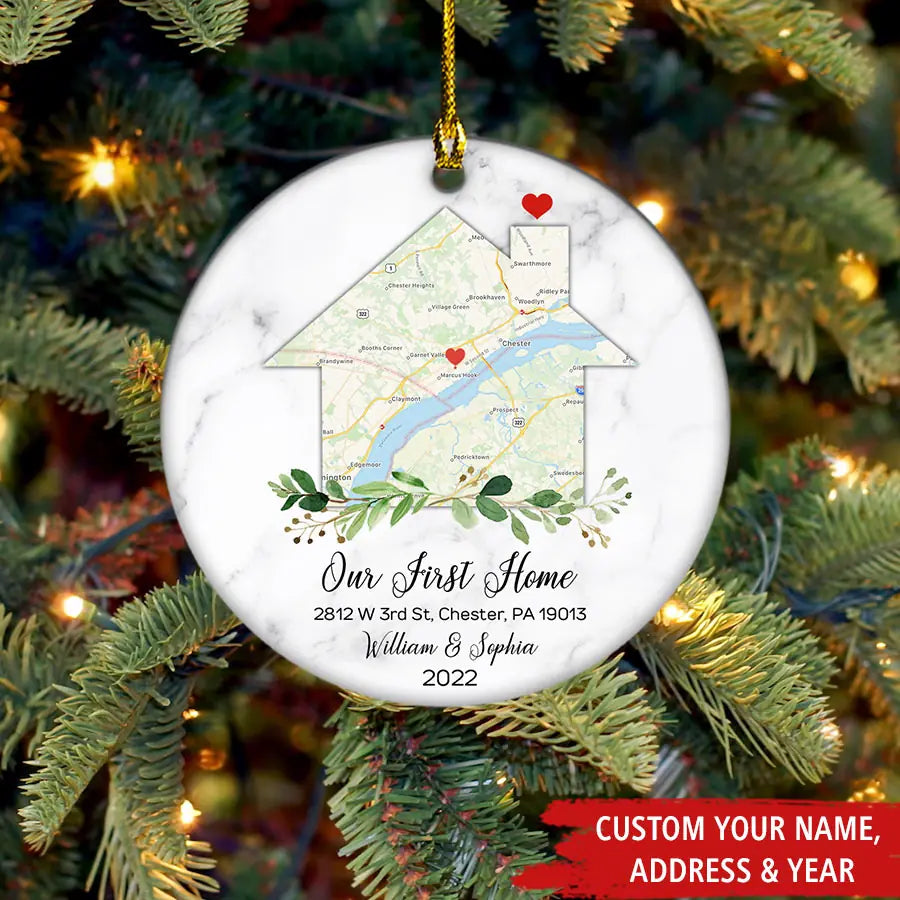 Our First Christmas In Our New Home Ornament, Custom Family Christmas Ornament, Personalized Ornament, New Family Ornament, Christmas Gifts