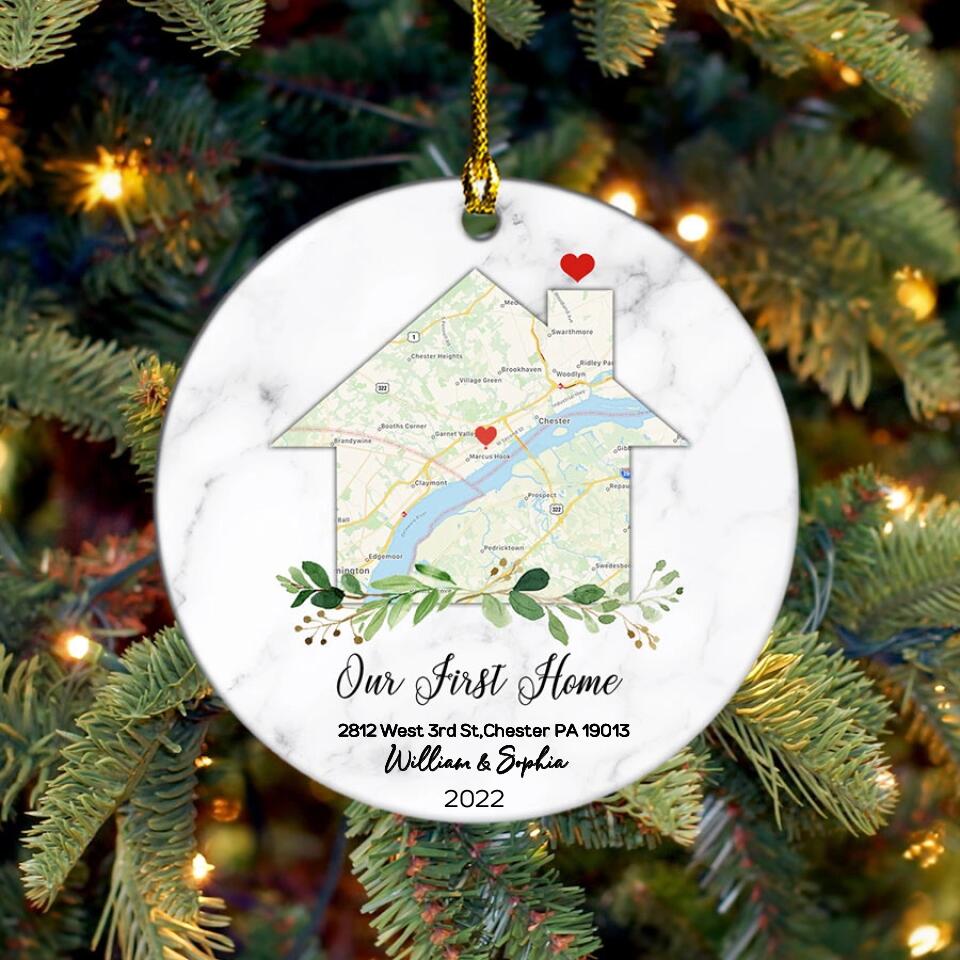 Our First Christmas In Our New Home Ornament, Custom Family Christmas Ornament, Personalized Ornament, New Family Ornament, Christmas Gifts