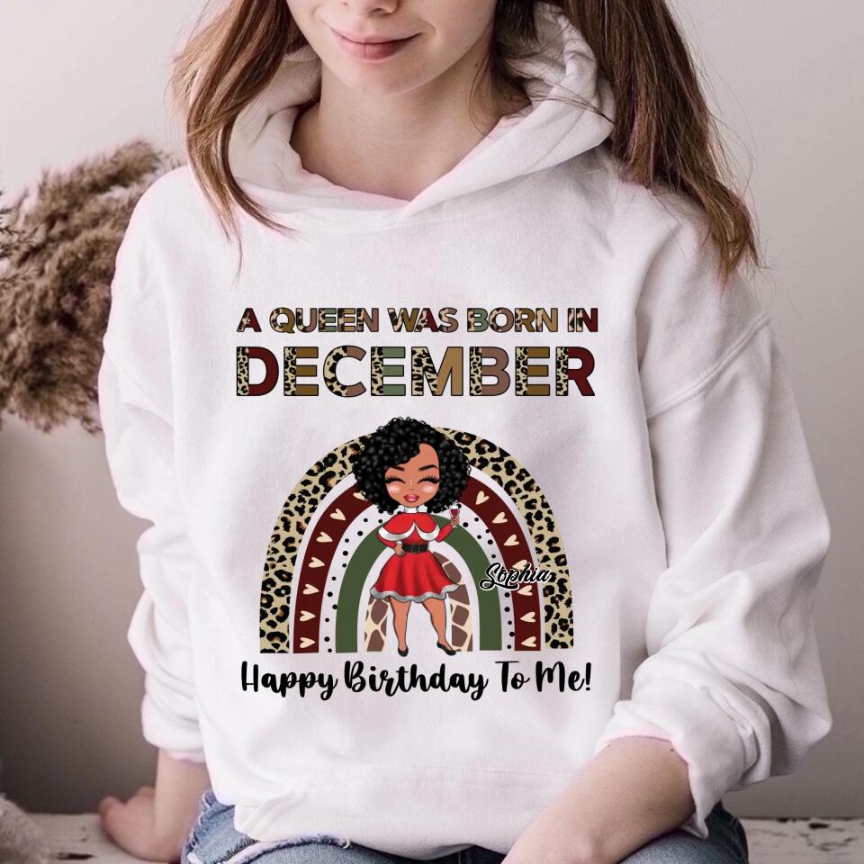 Custom December Birthday Shirt For Woman, Queens Are Born In December Gifts, Melanin Afro Woman Shirt, Black Girl Tee, Afro Queen Gift