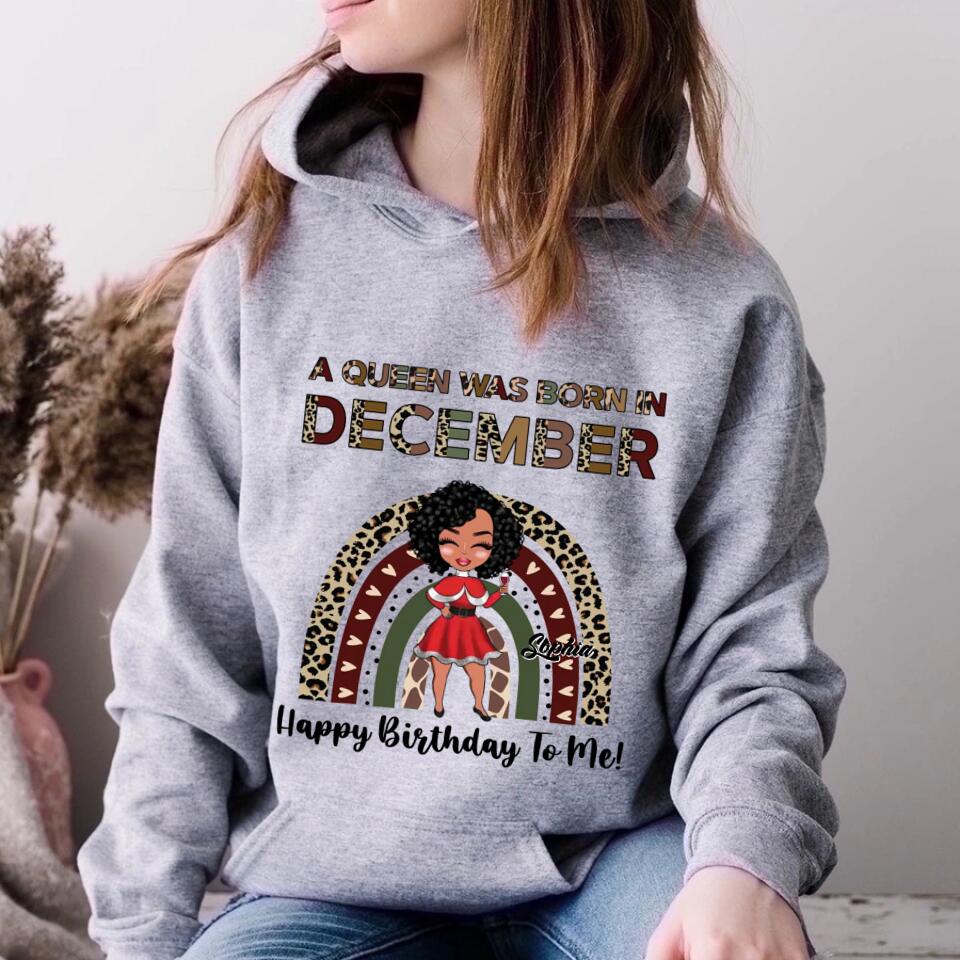 Custom December Birthday Shirt For Woman, Queens Are Born In December Gifts, Melanin Afro Woman Shirt, Black Girl Tee, Afro Queen Gift