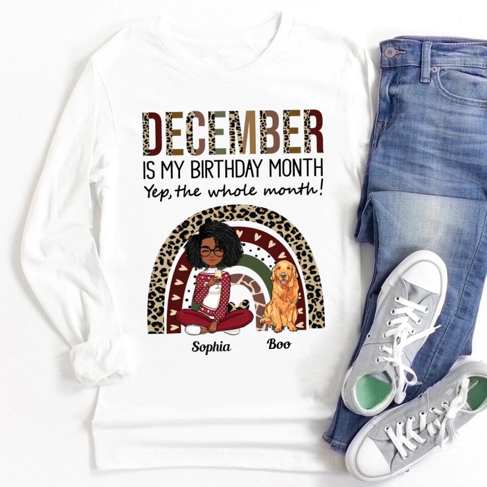 Custom December Birthday Shirt For Woman, Queens Are Born In December Gifts, Melanin Afro Woman Shirt, Black Girl Tee, Afro Queen Gift