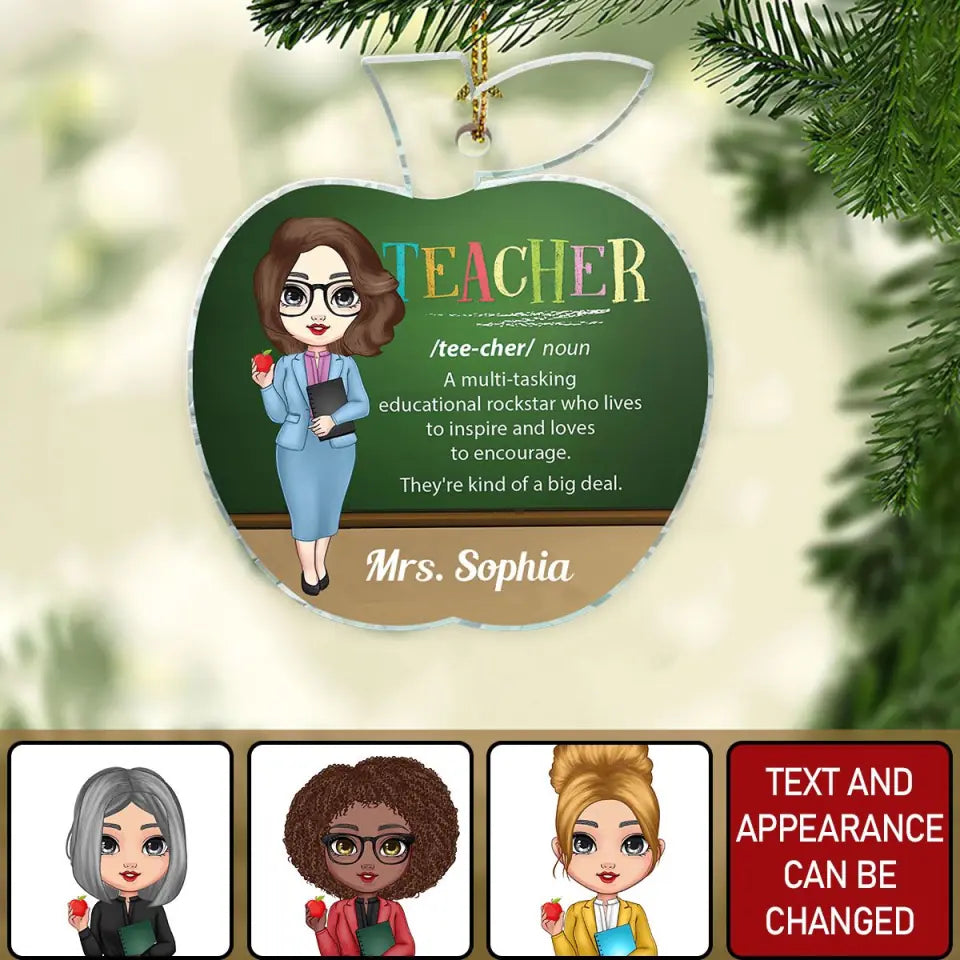 Teacher Definition Christmas Ornaments, Teacher Gifts for Women, Teachers Appreciation Gifts, End of Year Teacher Gifts, Christmas Ornament Gift for Best Teacher Retirement Teacher