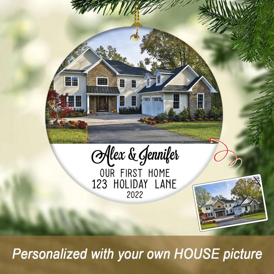 Our First Christmas In Our New Home Ornament, Custom Family Christmas Ornament, Personalized Ornament, New Family Ornament, Christmas Gifts