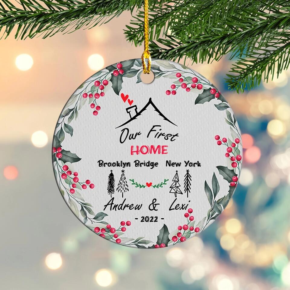 Our First Christmas In Our New Home Ornament, Custom Family Christmas Ornament, Personalized Ornament, New Family Ornament, Christmas Gifts