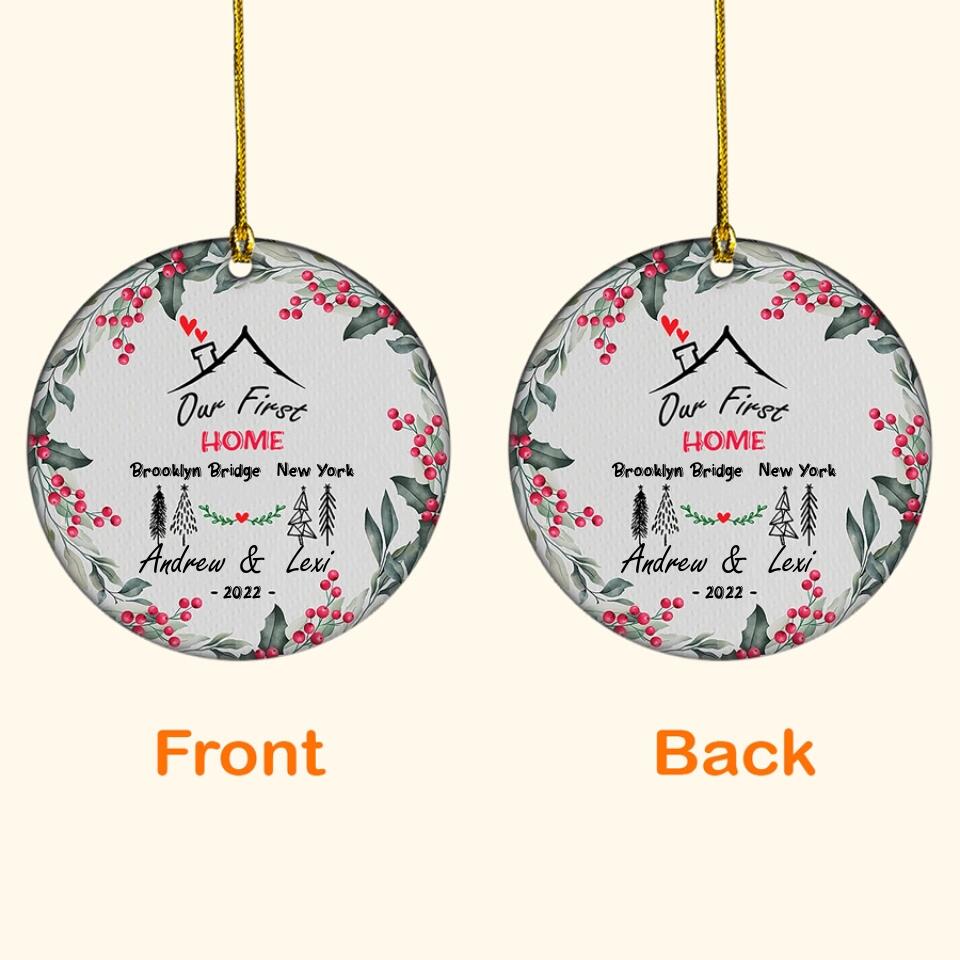 Our First Christmas In Our New Home Ornament, Custom Family Christmas Ornament, Personalized Ornament, New Family Ornament, Christmas Gifts