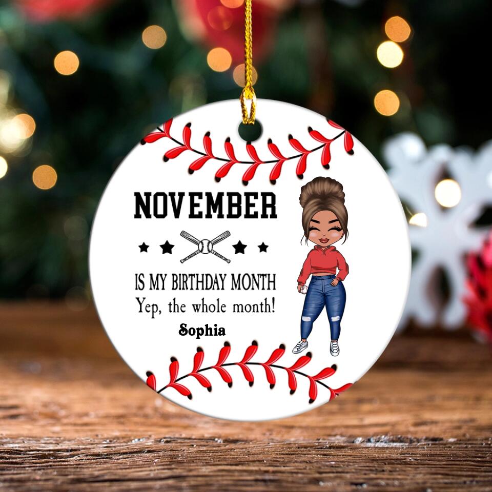 November Birthday Ornament, Custom Birthday Ornament, Queens Are Born In November, November Birthday Ornaments, November Birthday Gift