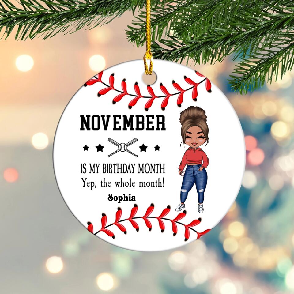 November Birthday Ornament, Custom Birthday Ornament, Queens Are Born In November, November Birthday Ornaments, November Birthday Gift