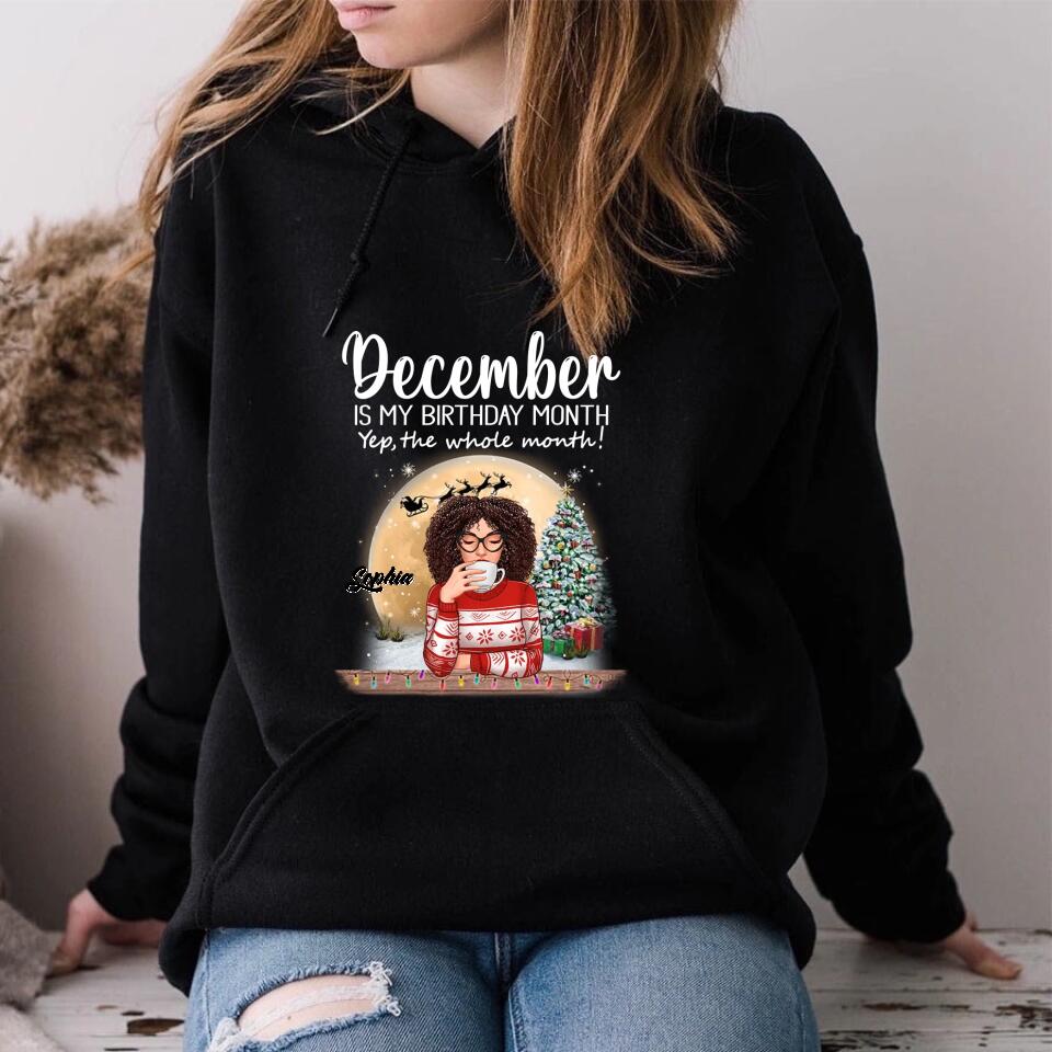Custom December Birthday Shirt For Woman, Queens Are Born In December Gifts, Melanin Afro Woman Shirt, Black Girl Tee, Afro Queen Gift