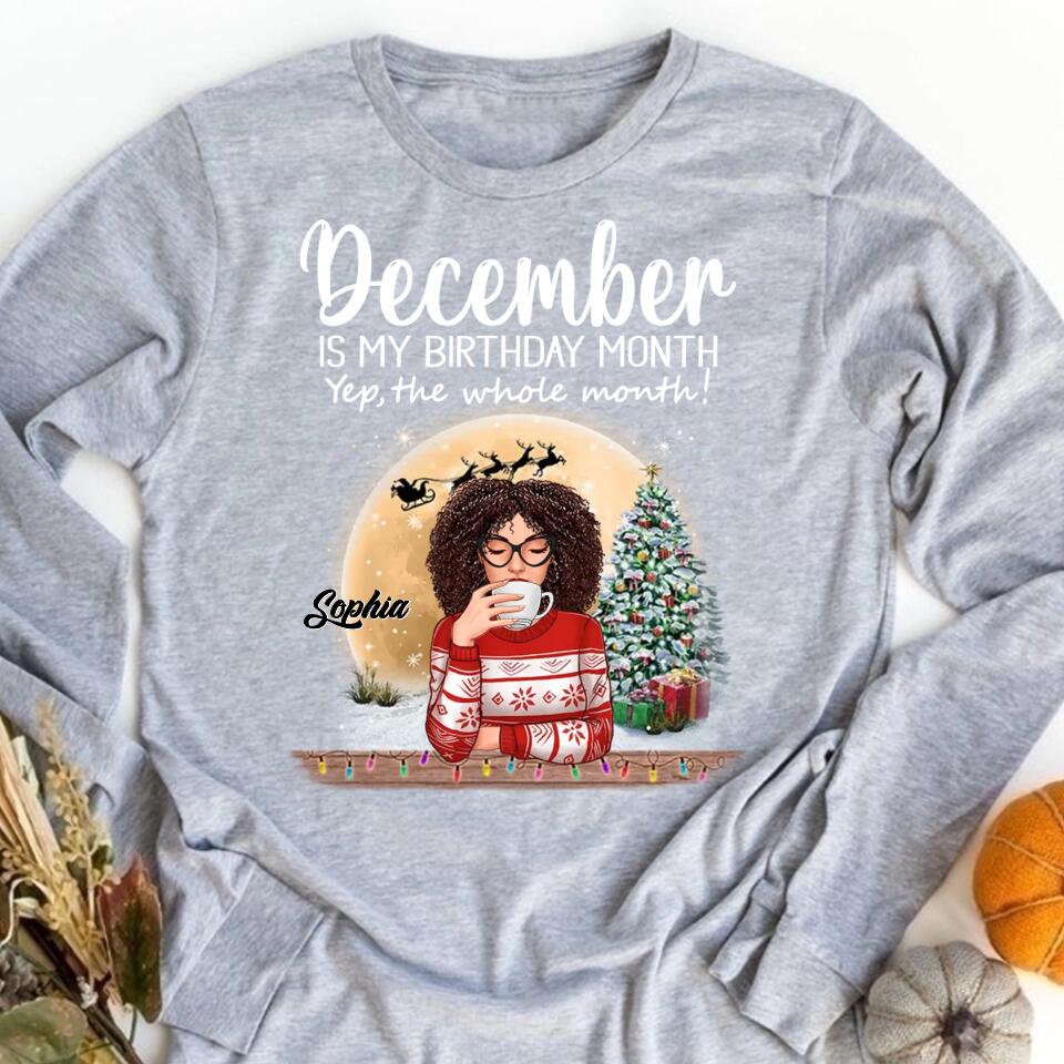 Custom December Birthday Shirt For Woman, Queens Are Born In December Gifts, Melanin Afro Woman Shirt, Black Girl Tee, Afro Queen Gift
