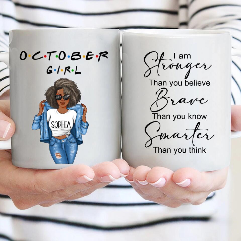 October Birthday Mug, Custom Birthday Mug, Queens are Born In October, October Birthday Mug For Woman, October Birthday Gifts