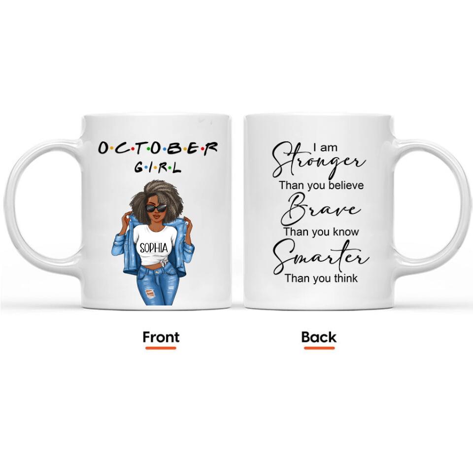 October Birthday Mug, Custom Birthday Mug, Queens are Born In October, October Birthday Mug For Woman, October Birthday Gifts