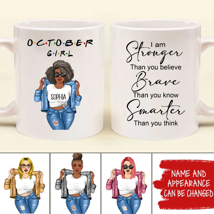 October Birthday Mug, Custom Birthday Mug, Queens are Born In October, October Birthday Mug For Woman, October Birthday Gifts