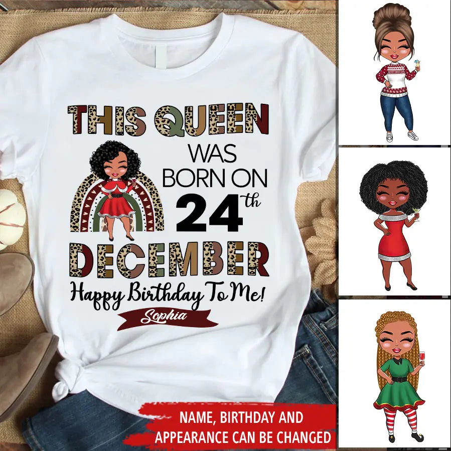 Custom December Birthday Shirt For Woman, Queens Are Born In December Gifts, Melanin Afro Woman Shirt, Black Girl Tee, Afro Queen Gift