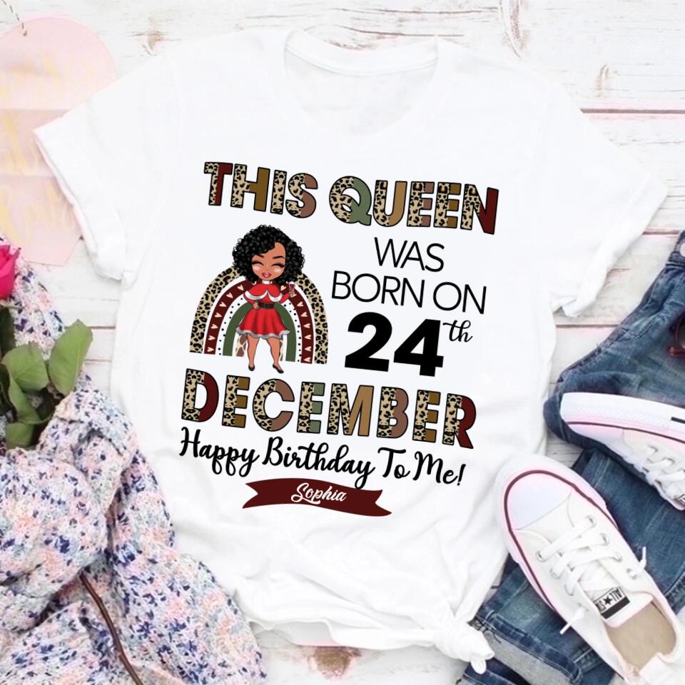 Custom December Birthday Shirt For Woman, Queens Are Born In December Gifts, Melanin Afro Woman Shirt, Black Girl Tee, Afro Queen Gift