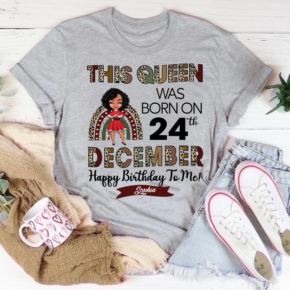 Custom December Birthday Shirt For Woman, Queens Are Born In December Gifts, Melanin Afro Woman Shirt, Black Girl Tee, Afro Queen Gift