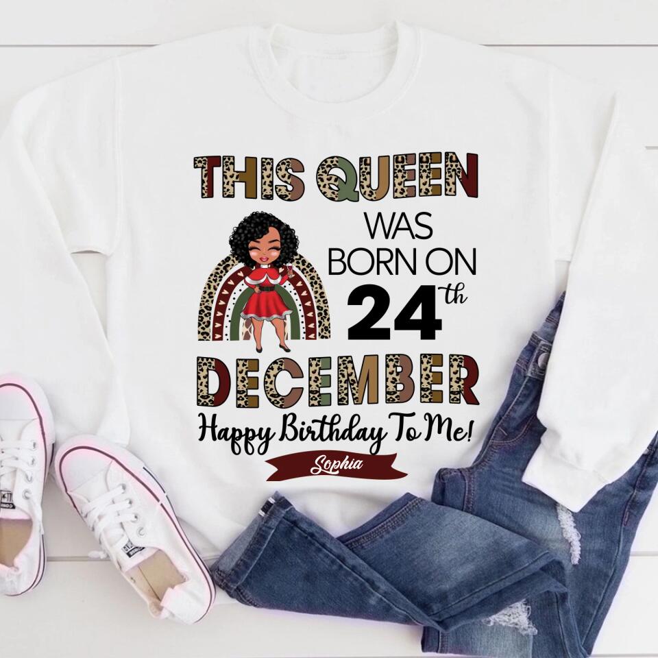 Custom December Birthday Shirt For Woman, Queens Are Born In December Gifts, Melanin Afro Woman Shirt, Black Girl Tee, Afro Queen Gift