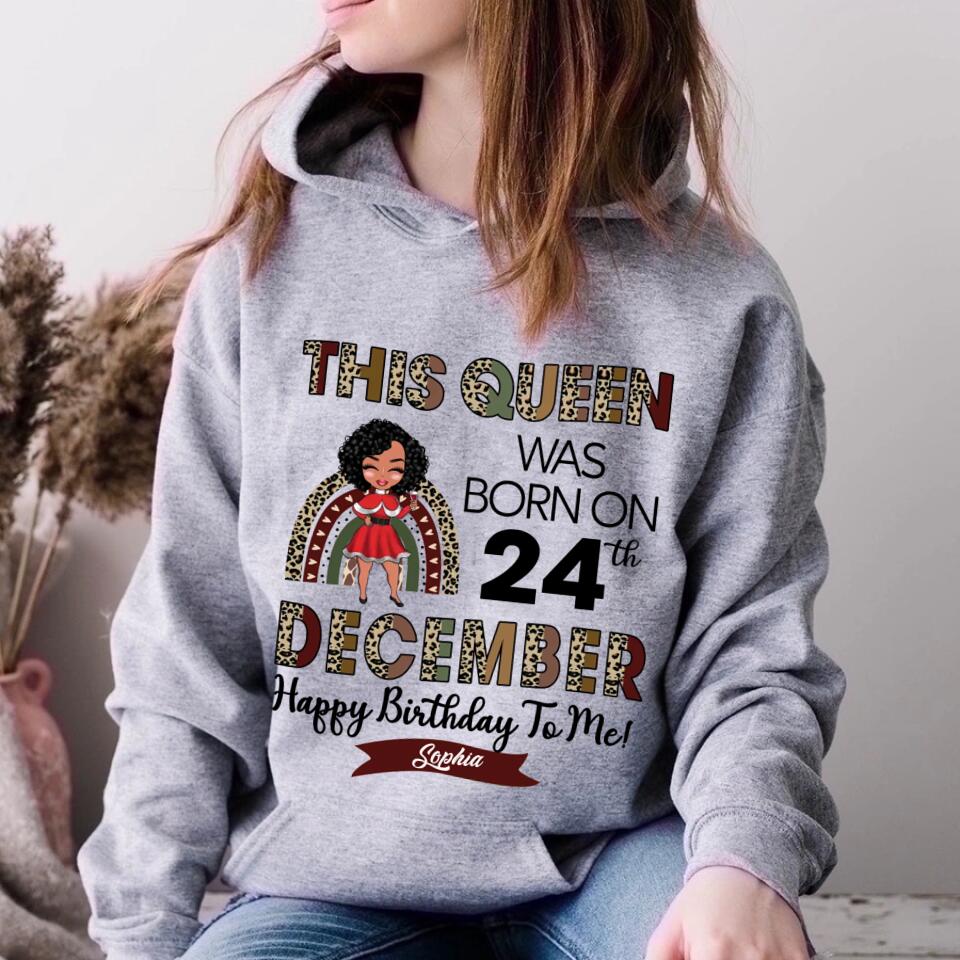 Custom December Birthday Shirt For Woman, Queens Are Born In December Gifts, Melanin Afro Woman Shirt, Black Girl Tee, Afro Queen Gift