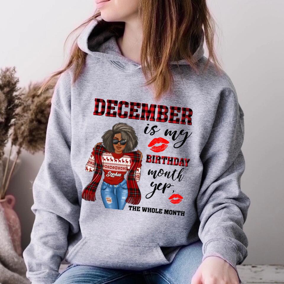 Custom December Birthday Shirt For Woman, Queens Are Born In December Gifts, Melanin Afro Woman Shirt, Black Girl Tee, Afro Queen Gift