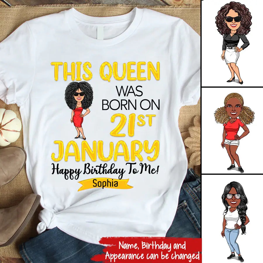 January Birthday Shirt, Custom Birthday Shirt, Queens Are Born In January, January Birthday Shirts For Woman, January Birthday Gifts